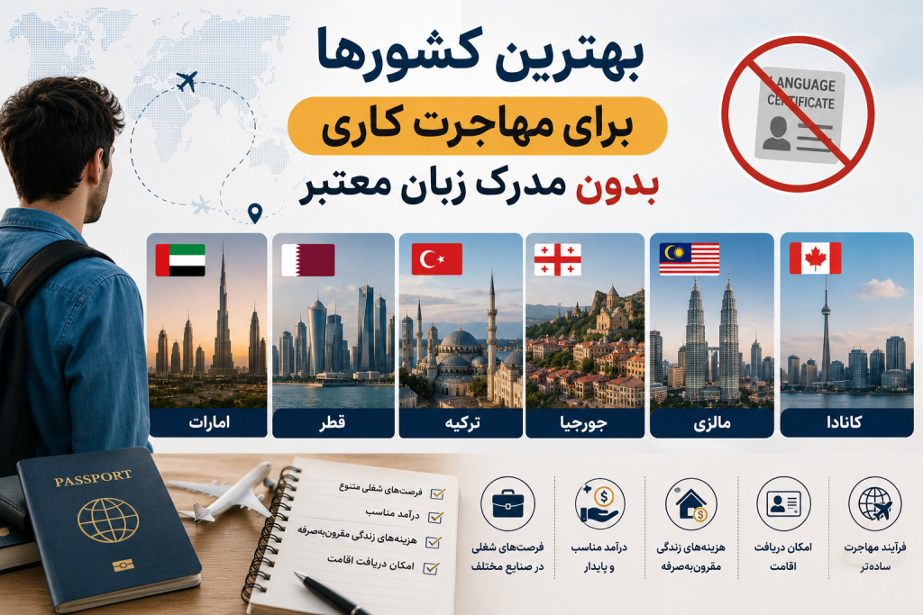 مهاجرت کاری بدون مدرک زبان